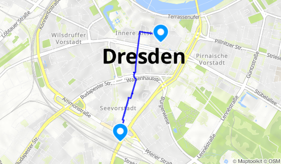 Kartenausschnitt Dresden Hbf